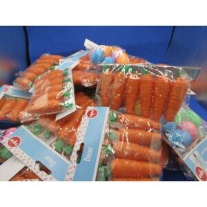 Unbranded Huge Lot Easter Decor Small Fabric Carrots / Foam Eggs Craft Starters